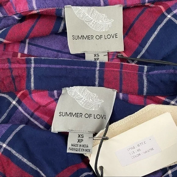Summer Of Love Jett Check 100% Cotton Plaid Shirt - Picture 8 of 16